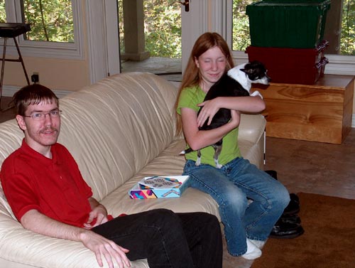 Jason Moody with his sister Bonnie and dog Dixie